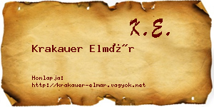 Krakauer Elmár névjegykártya